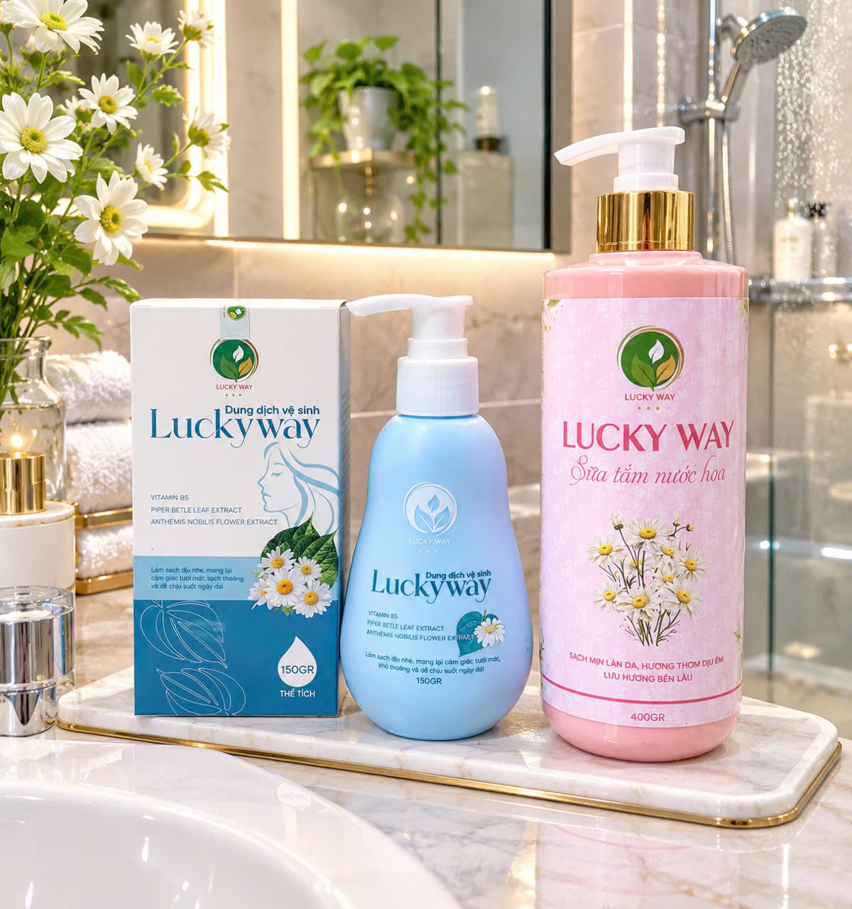 Combo 3 Sản Phẩm Lucky Way: Dung Dịch Vệ Sinh, Dầu Gội & Sữa Tắm - Hình ảnh 4