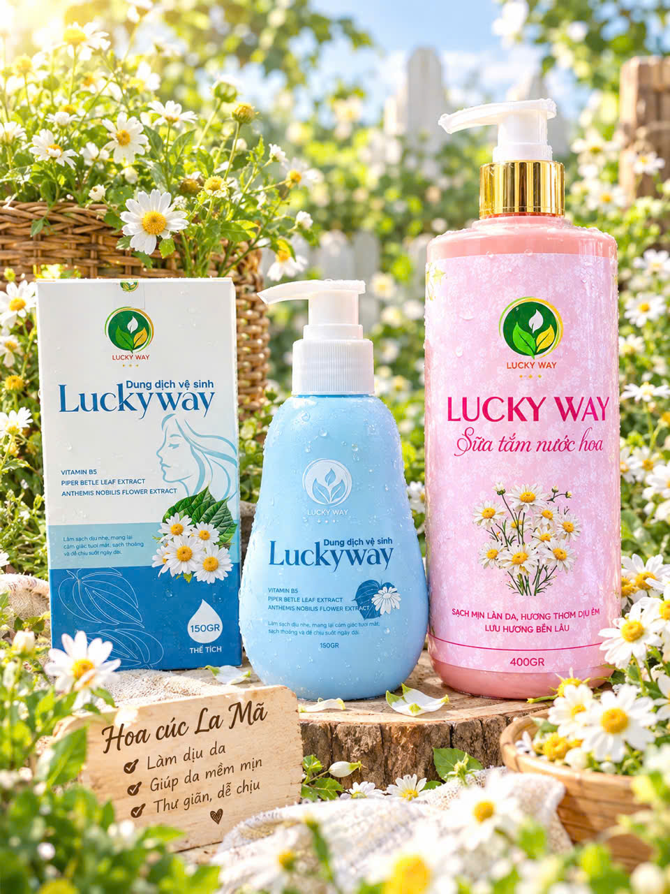 Combo 3 Sản Phẩm Lucky Way: Dung Dịch Vệ Sinh, Dầu Gội & Sữa Tắm - Hình ảnh 2